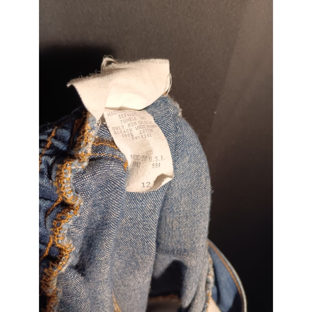 VTG American Profile Button‑Front Denim Midi Skirt Women’s Size 12 USA Made - Picture 3 of 4